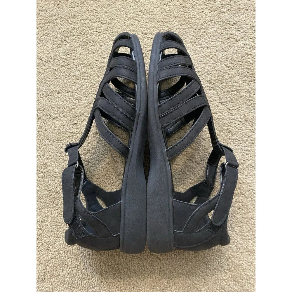 Angel Step Black Fisherman Breeze Sandals Adjustable Strap Women Size 8W